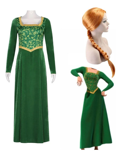 Vestido Verde De Princesa De Anime Fiona Dress Shrek Cosplay