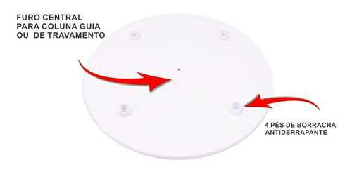 Tabuleiro Tábua Redonda Para Bolo 40 Cm Mdf Branco