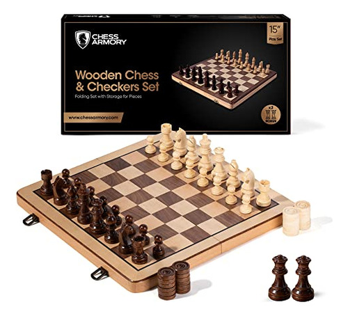 Juego De Ajedrez Chess Armory Premium Damas, Tablero De Made