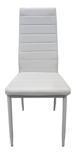 Imagen 2 de 4 de Silla Eco Cuero Color Blanco Set X 4 Unidades Oferta Sheshu