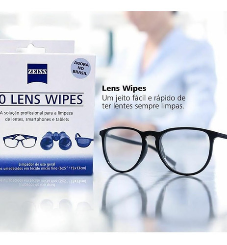 Lenço Umedecido Lens Wipes Zeiss Para Limpeza