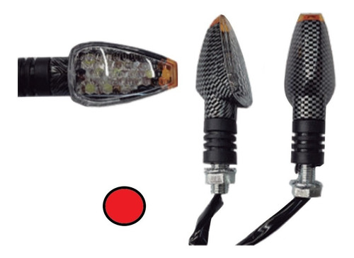 Luz Direccional Para Moto Triangulo F/carbon 10 Leds Colores