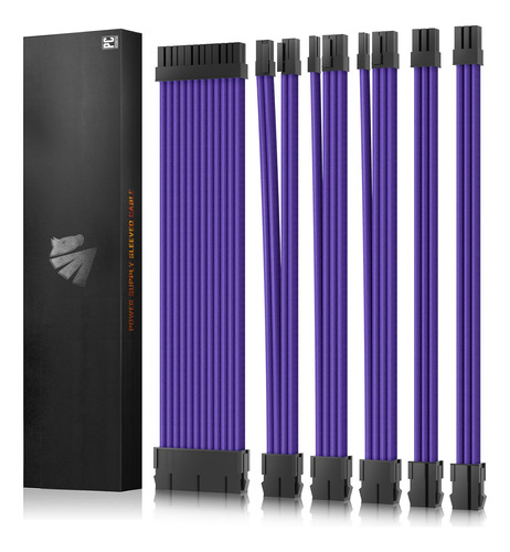 Kit De Cables Atx/eps/8-pin Pci-e/6-pin Asiahorse Violeta 