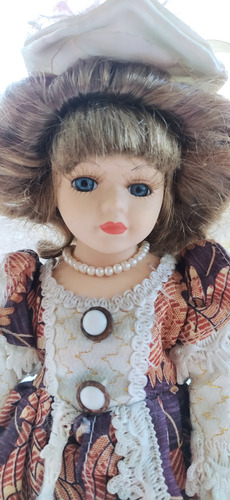 Muñeca Antigua Porcelana Hermosa, Impecable!! (Usado)
