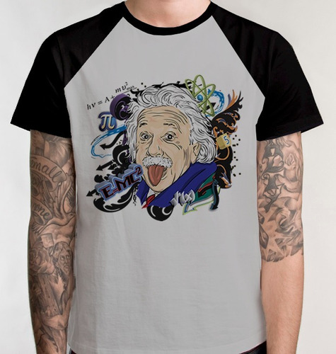 Camiseta Raglan Camisa Blusa Fisica Teoria Albert Einstein