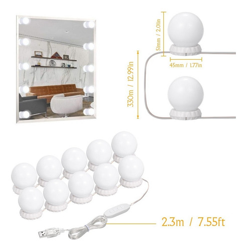 Focos Led De Lámpara Led Para Espejo De Maquillaje Premium A