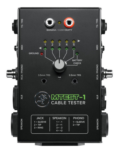 Tester De Cable Mackie Mtest-1, 7 En 1