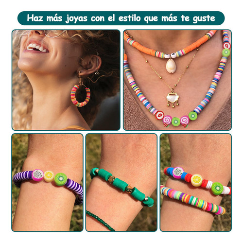 Set De Pulseras Cuentas Para Hacer De Arcilla 120 Colores Y