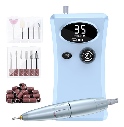 Lima De Uñas Eléctrica Cadrim 35000 Rpm Portátil Recargable