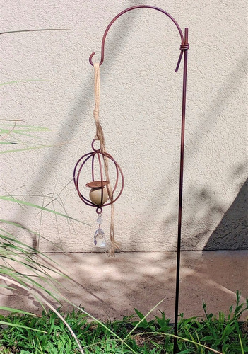 Imagen 1 de 4 de Pincho Tutor Hierro Oxido 1.20m C/ Gancho Fanal Farol