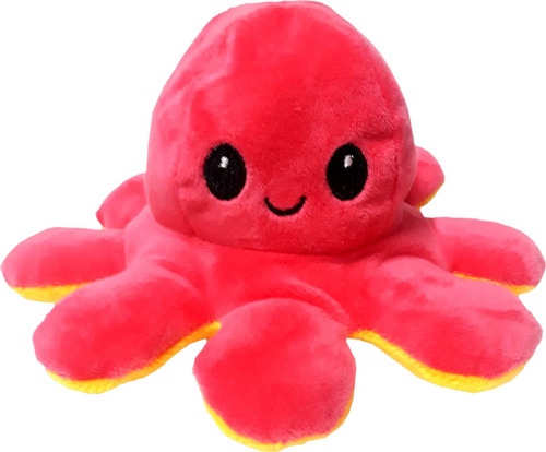Peluche Pulpo Reversible Doble Cara Feliz Y Enojado Suave