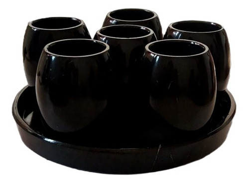 Set De 6 Vasos Tequileros De Mármol , Incluye Charola.