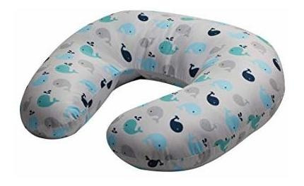 Cojin Para Lactancia Semicircular Gris Diseño De Ballenas