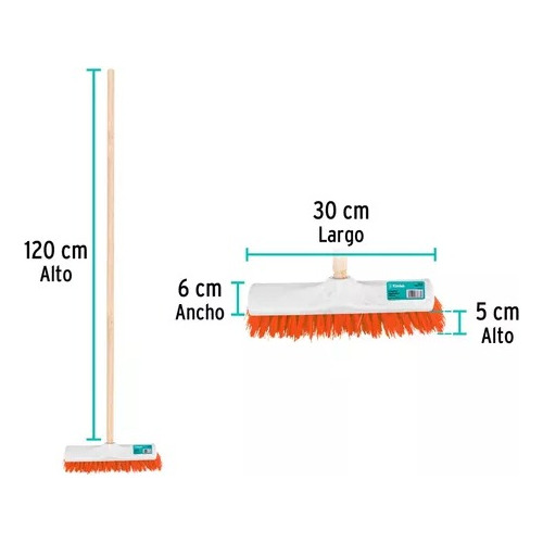Tapete Antideslizante Tipo Jerga Con Escoba Sepillo De 30 Cm