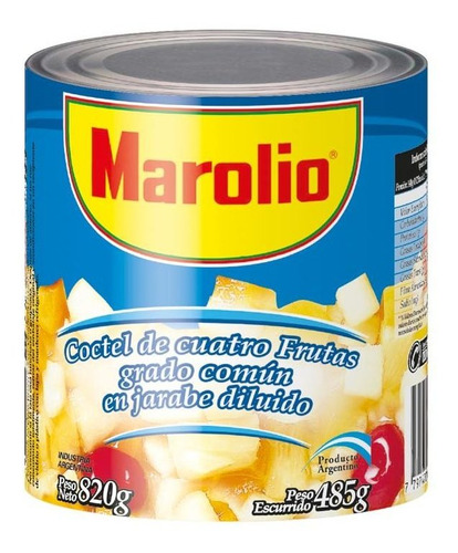 Pack X 48 Unid. Coctel Frutas   820 Gr Marolio Fruta Pro