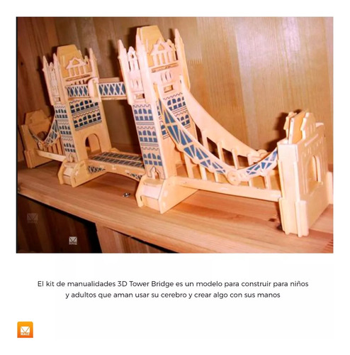 Rompecabezas 3d Madera Mdf Londres Tower Bridge Decoracion