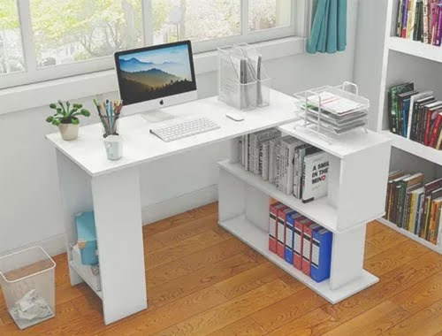 Escritorio Melamina Moderno - Escritorio En L Con Estante