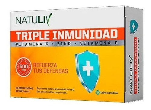 Natuliv Triple Inmunidad Vitamina C  D Y Zinc  X 30 Comp