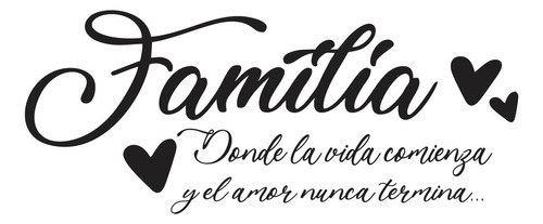 Vinil Decorativo Para Pared Familia Familia Español 70x30cm