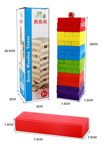Juego De Mesa Torre Tambaleante De Bloques De Madera