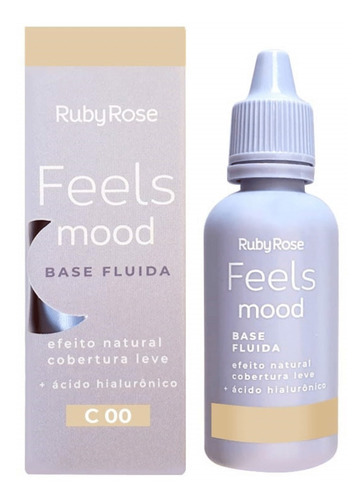 Base de maquillaje fluida Feels Mood Ruby Rose, HB901, Immediate Color C00