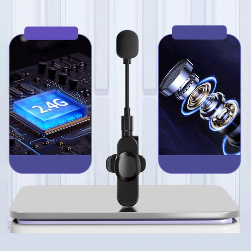 Lavalier Lapel Mic Micrófono De Solapa Inalámbrico 2 En 1