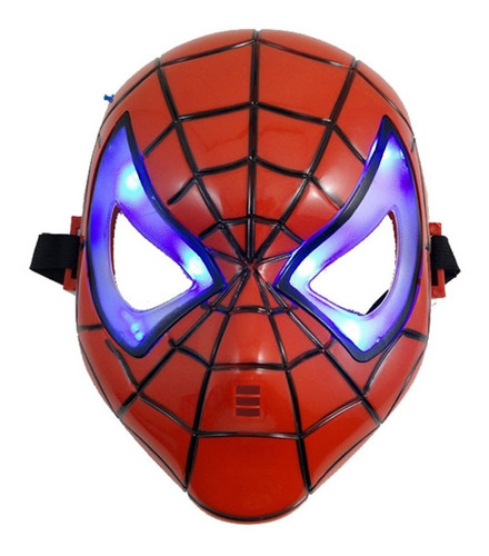 Spiderman Hombre Araña Mascara Electronica Ojos Led Azul