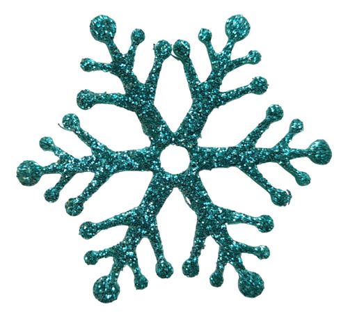 Copos De Nieve Frozen - Goma Eva Glitter (40 U Total) Verde Esmeralda Copos De Nieve Frozen 4.6 Cm.