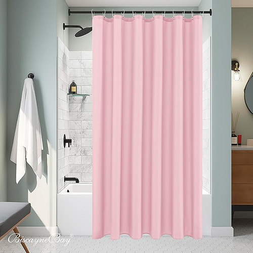 Cortina De Ducha Impermeable De Una Pieza 180*180cm Rosa Claro
