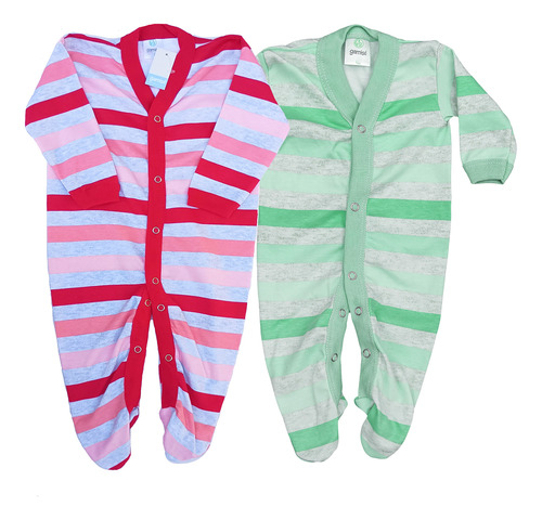 Pack X 2 Enteritos Gamise 3 A 6 Meses Unisex Verde Claro 3-6 M