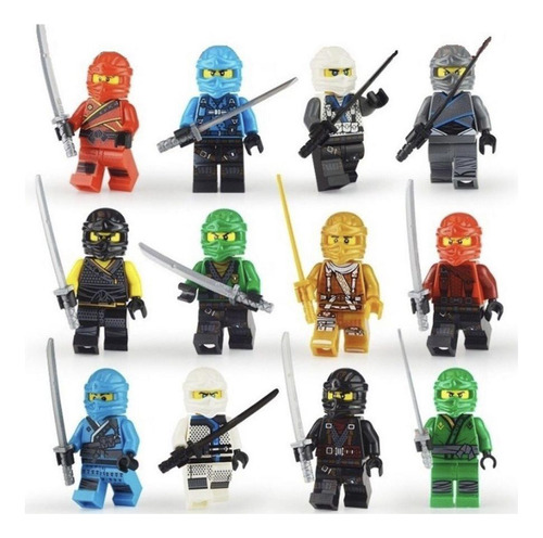 Blocos De Montar Kit 12 Bonecos Lloyd Kai Nya Ninjago