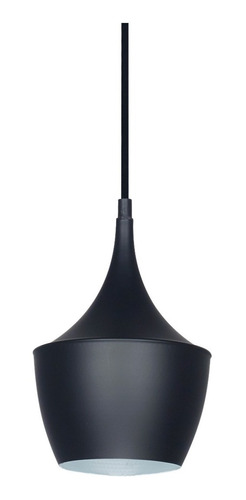 Imagen 1 de 3 de Colgante Negro Mate Lampa Leuk 16 Cms Aluminio E27 