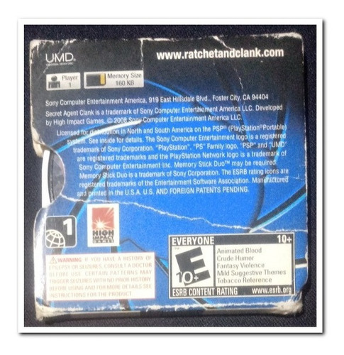 Secret Agent Clank Juego Psp (Usado)