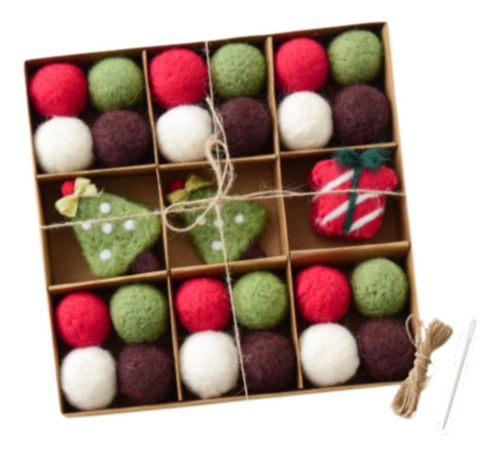 Kit De Guirnalda De Bolas De Fieltro De Navidad Diy