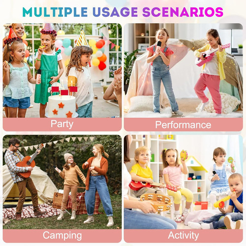 Máquina De Karaoke Portátil Para Niños Y Adultos Con Luces L