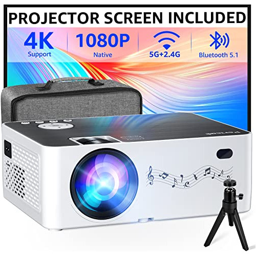 Proyector 5g Wifi Bluetooth 1080p, 4k, 12000