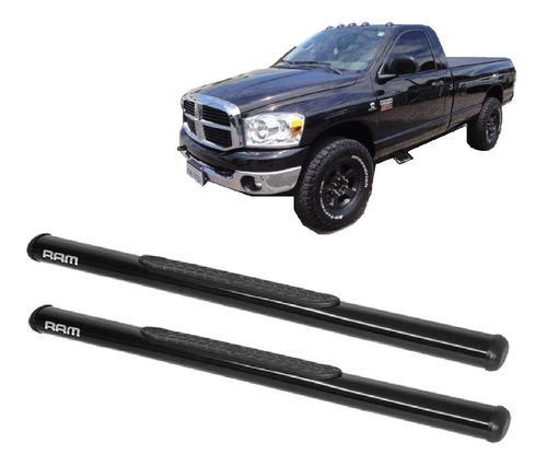 Estribo Oblongo Cabine Simples Preto Dodge Ram 2006 A 2011