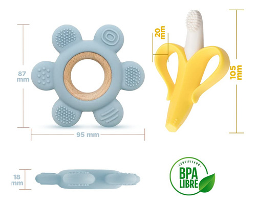 Mordedor De Silicona Sin Bpa For Bebés - Cepillo De Dientes