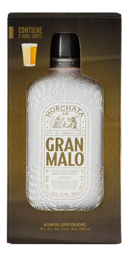 Pack De 4 Licor Con Tequila Gran Malo Horchata 750 Ml