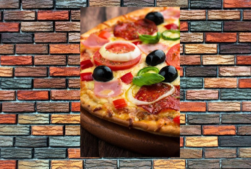 Vinilo Decorativo 20x30cm Pizza Pizzeria Comidas Restaur M
