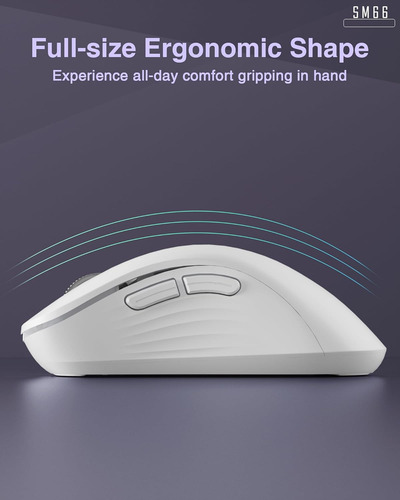 Solakaka Sm66 Blanco Silencioso Modo Dual Bluetooth/2.4gh...