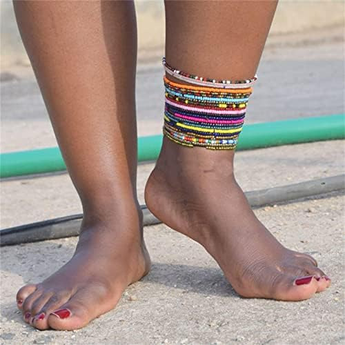Shymuh 18 Piezas Boho Hecho A Mano Cuentas Africanas Tobille