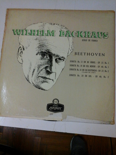 Vinilo 4338 - Beethoven- Wilhelm Backhaus Solo De Piano- L 