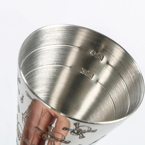 2 X Taza Medidora De Material Acero Inoxidable 30/60 Ml