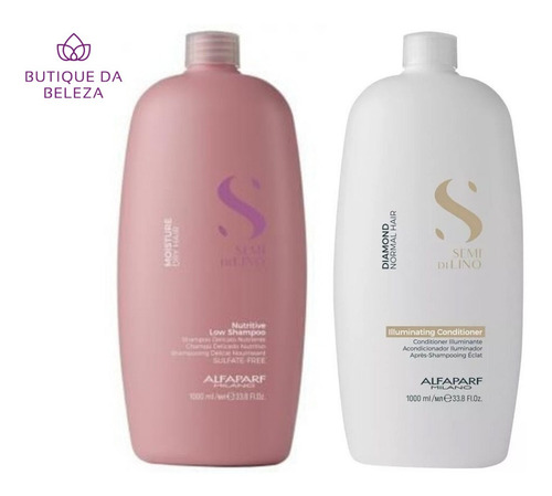 Shampoo Semi Di Lino Moisture E Condicionador Diamond 1l