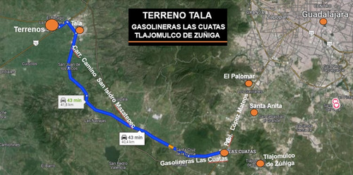 Terreno En Venta En Tala, Jalisco A Pie De Carretera