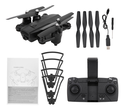 Drone Rc Plegable Negro Y Negro Gps Óptico Wifi Fpv Smart