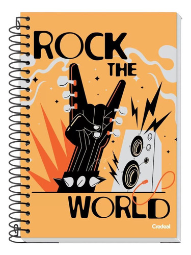 Caderno 1/4 Capa Dura 80f My Collection Rock Credeal