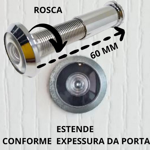 Olho Magico Cromado Original Porta Portão Segurança Visor