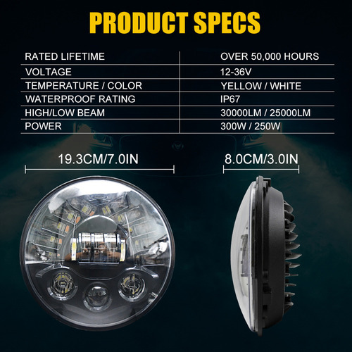 Reemplazo De Faros Led De 7 Pulgadas Y 85 W For Jeep Wrangl